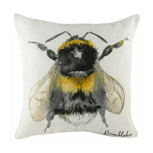 Evans Lichfield Species Bee Cushion Cover in White
