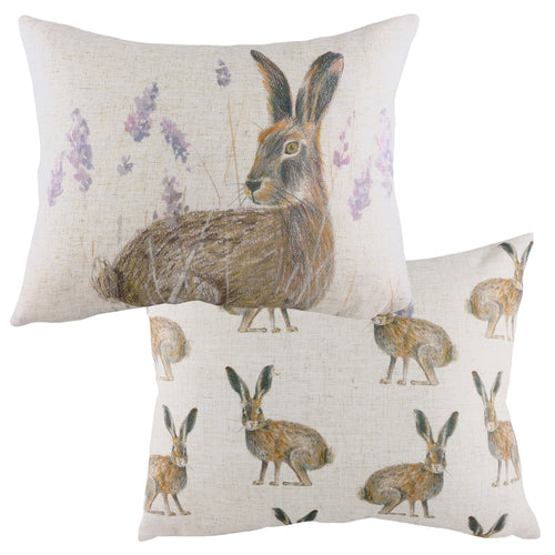 Evans Lichfield Standing Hare Hare Cushion Cover in Brown
