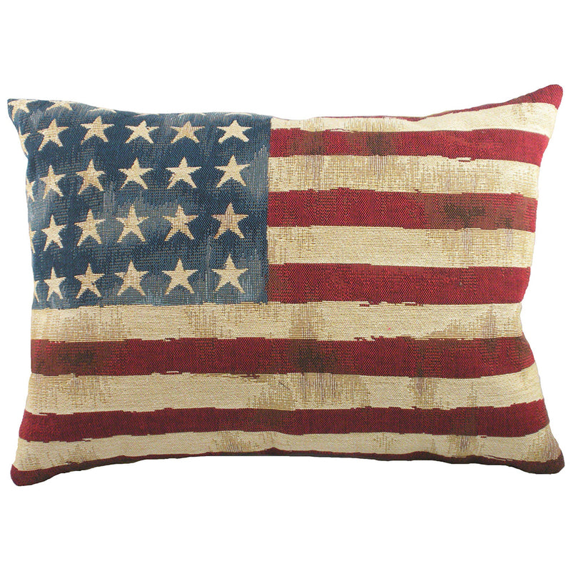 Evans Lichfield Stars + Stripes USA Flag Tapestry Cushion Cover in Blue/Red