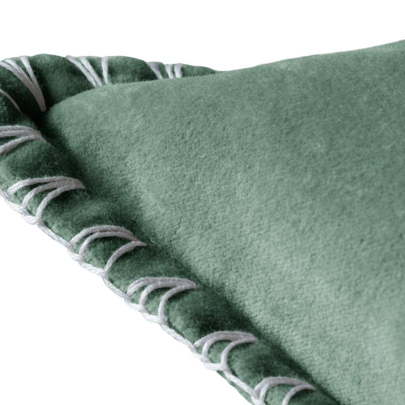 Additions Stitch Embroidered Cushion Cover in Seafoam