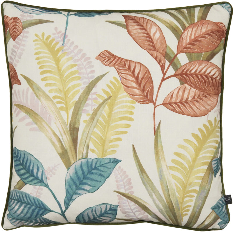 Prestigious Textiles Sumba Floral Cushion Cover in Coral