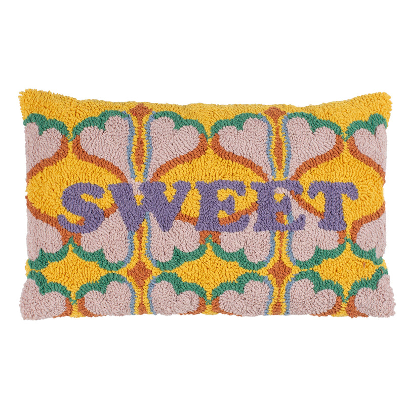 heya home Sweet Knitted Cushion Cover in Yellow/Pink