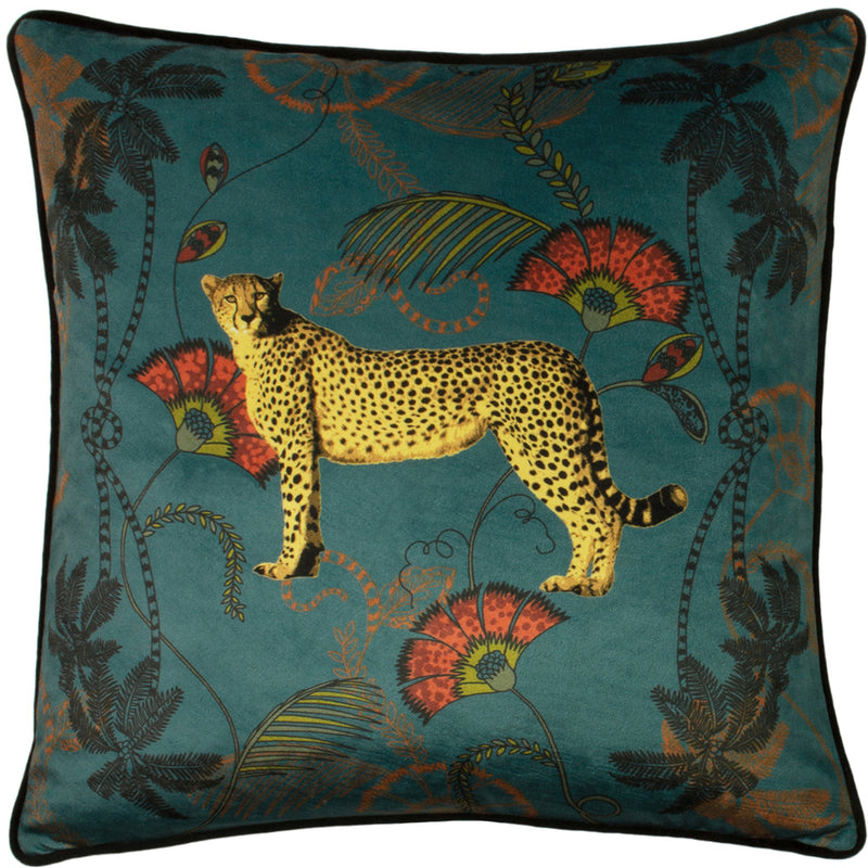 Tropica Cheetah Cushion Teal