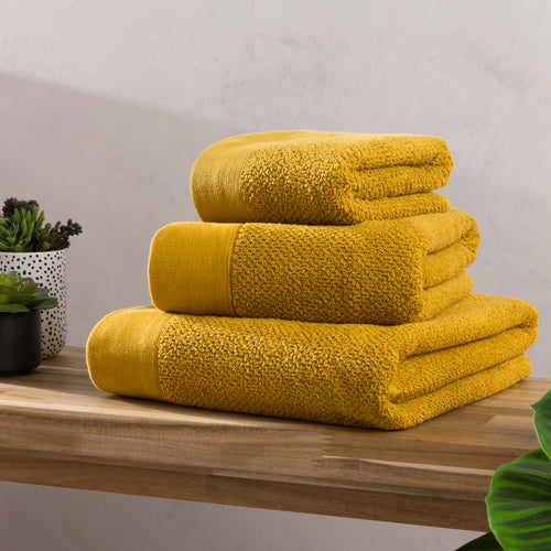 furn. Textured Weave Towels in Ochre
