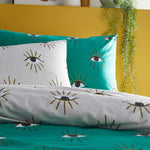 furn. Theia Abstract Eye Duvet Cover Set in Jade
