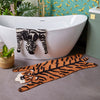 furn. Tiger Bath Mat in Burnt Orange