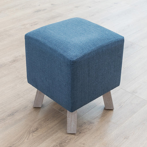 Voyage Maison Toby Square Footstool in Malleny Denim