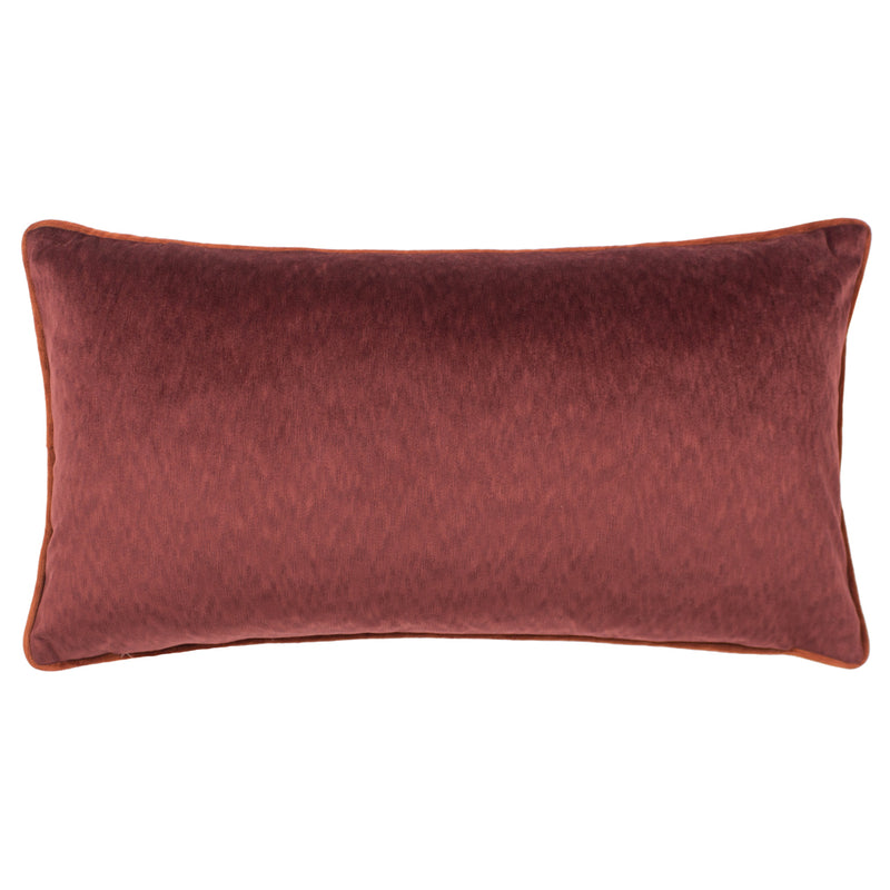 Paoletti Torto Rectangular Opulent Velvet Cushion Cover in Red/Russet