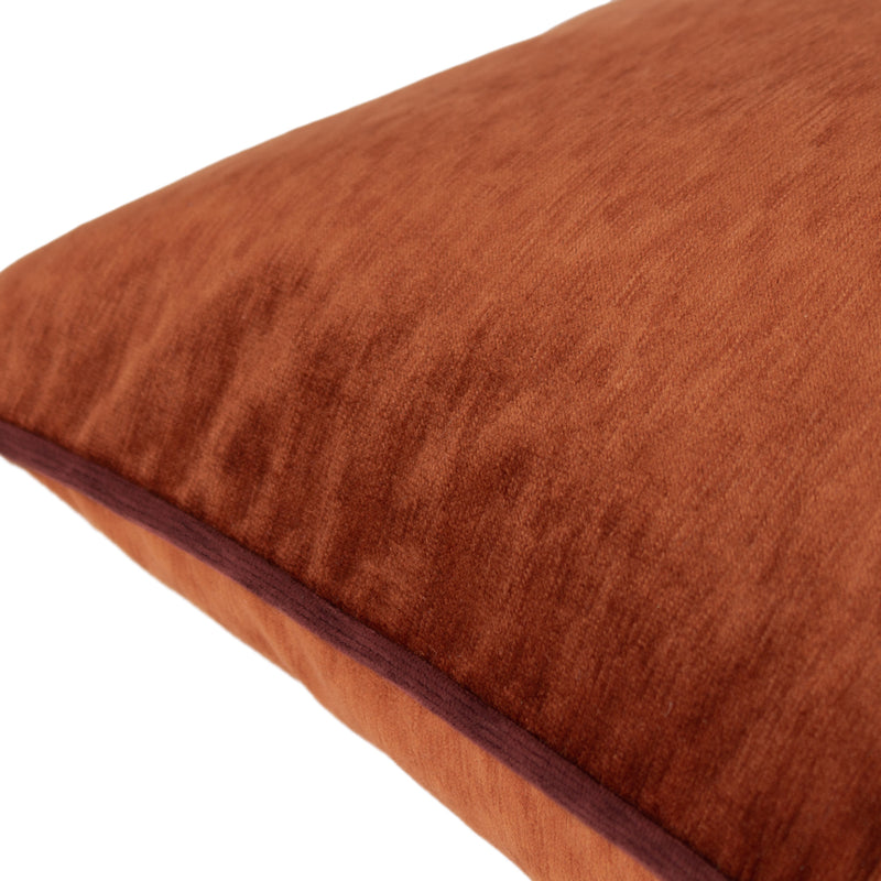 Paoletti Torto Opulent Velvet Cushion Cover in Russet/Red