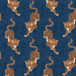 furn. Tibetan Tiger Wallpaper Sample in Blue
