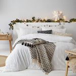 Yard Tufted Tree Festive 100% Cotton Duvet Cover Set in Snow