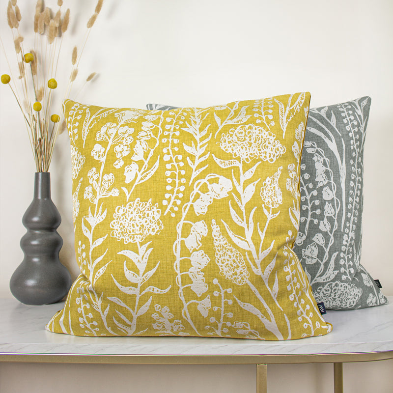 Ashley Wilde Turi Floral Jacquard Cushion Cover in Sunflower/Gold