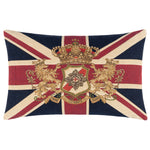 Evans Lichfield Union Jack Lion Crest Flag Tapestry Cushion Cover in Blue/Red