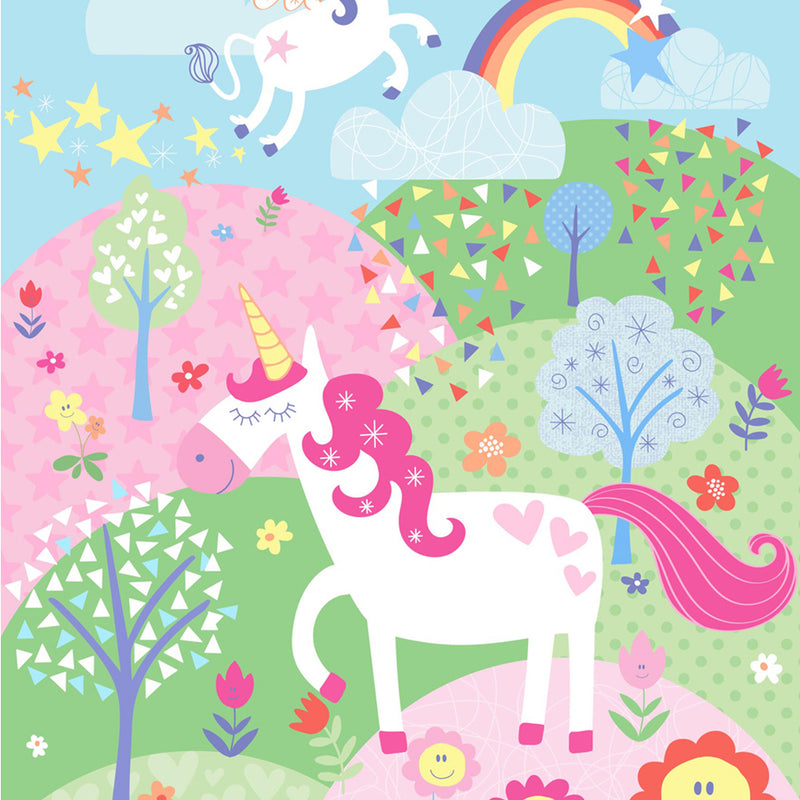 Unicorn Kids Wall Art Pink
