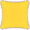 Velvet Pompom Cushion Yellow/Grey