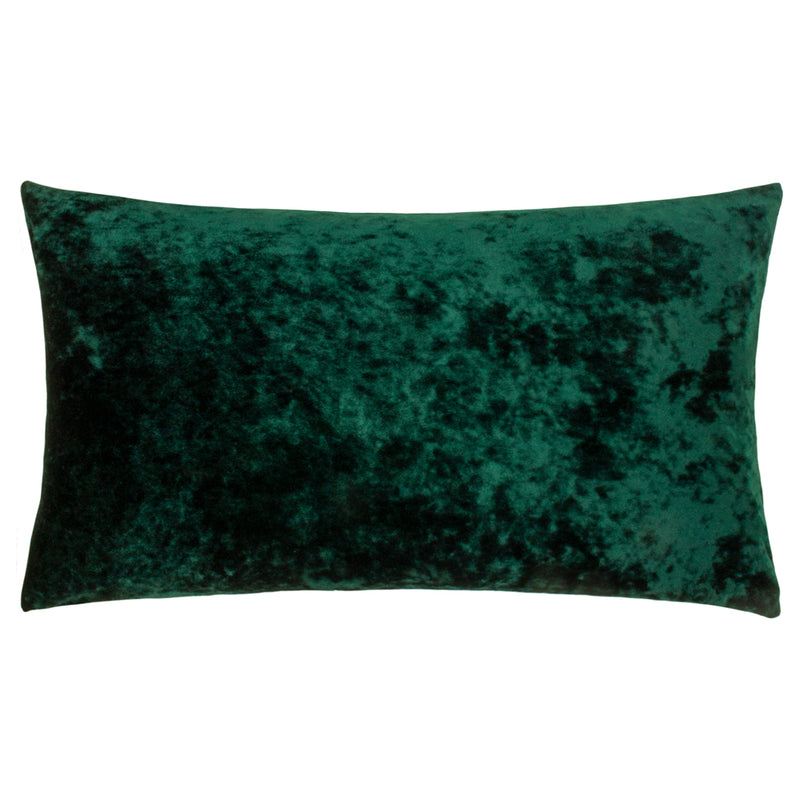 Paoletti Verona Crushed Velvet Rectangular Cushion Cover in Emerald