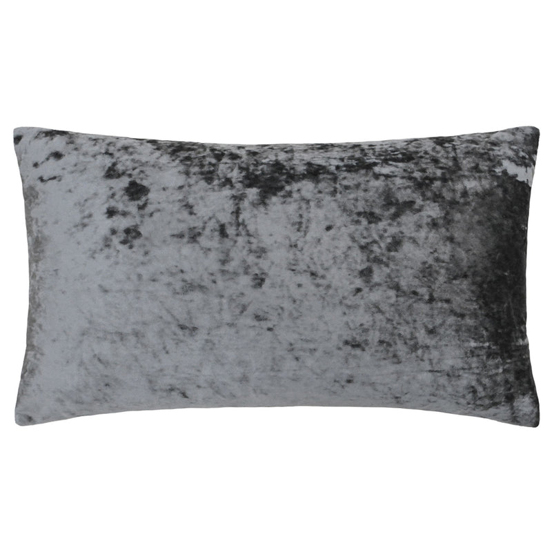Paoletti Verona Crushed Velvet Rectangular Cushion Cover in Pewter