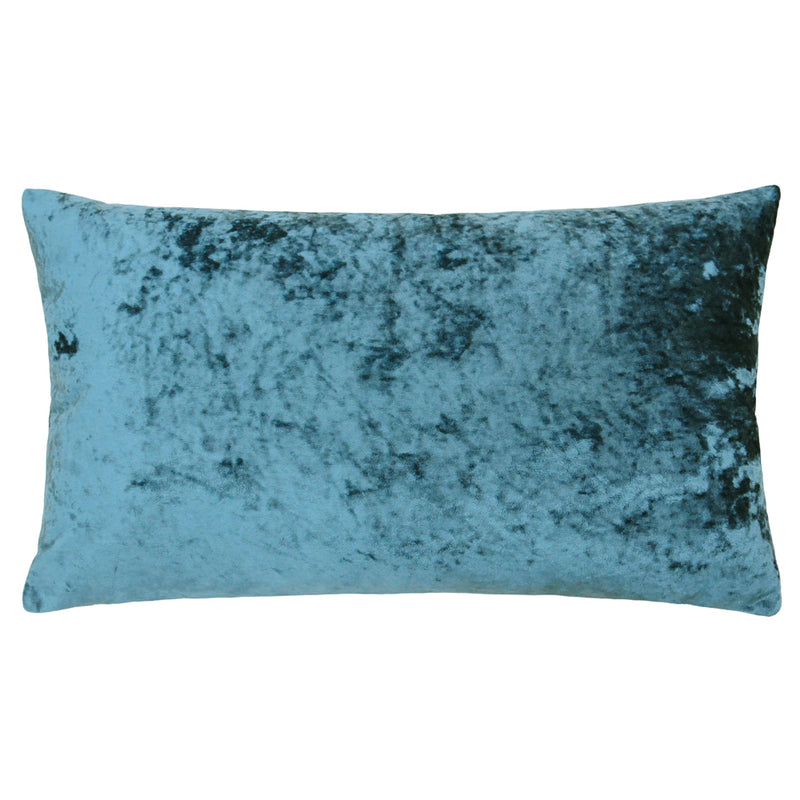 Paoletti Verona Crushed Velvet Rectangular Cushion Cover in Teal
