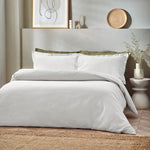Yard Waffle Textured 100% Cotton Duvet Cover Set in White