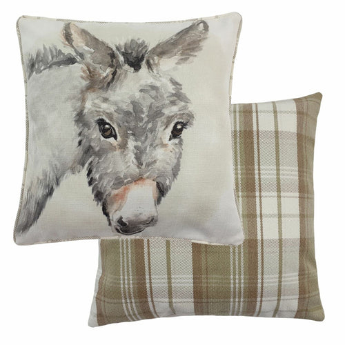 Evans Lichfield Watercolour Donkey Cushion Cover in Grey
