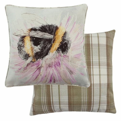 Evans Lichfield Watercolour Bee Cushion Cover in Lilac