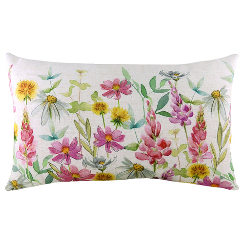 Evans Lichfield Wild Flowers Ava Rectangular Cushion Cover in Fuchsia