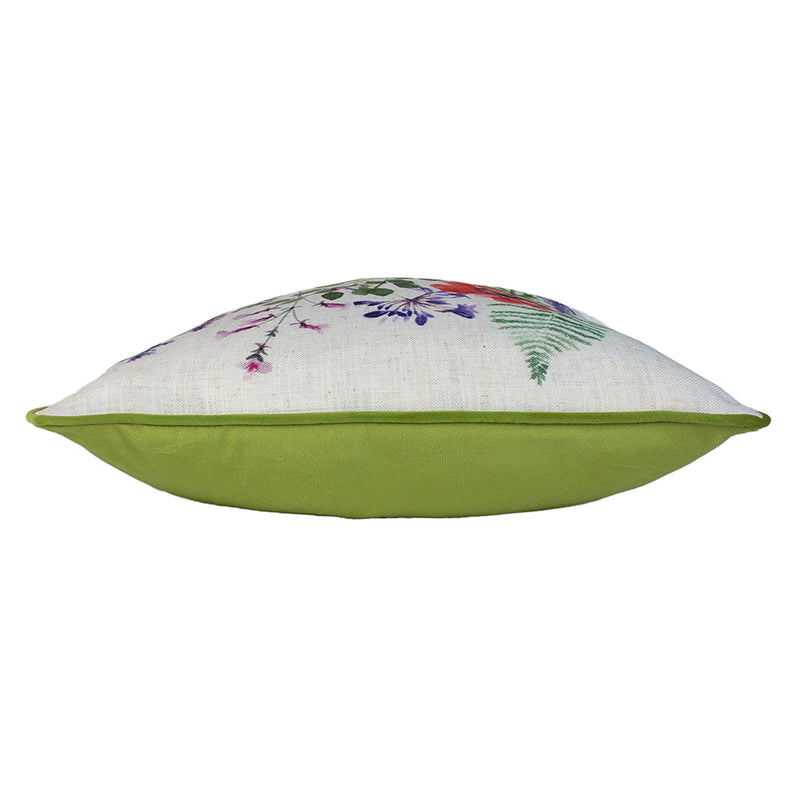 Evans Lichfield Wild Flowers Emma Square Cushion Cover in Olive