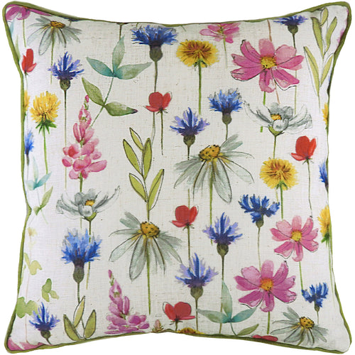 Evans Lichfield Wild Flowers Sophia Square Cushion Cover in Multicolour