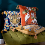 Wylder White Tiger Cushion Cover in Gold