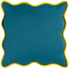 heya home Wiggle Velvet Reversible Ready Filled Cushion in Blue/Yellow