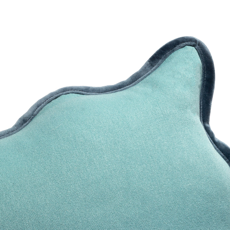 heya home Wiggle Velvet Reversible Ready Filled Cushion in Mineral/Blue