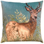 Wylder Willow Stag Cushion Cover in Cyan