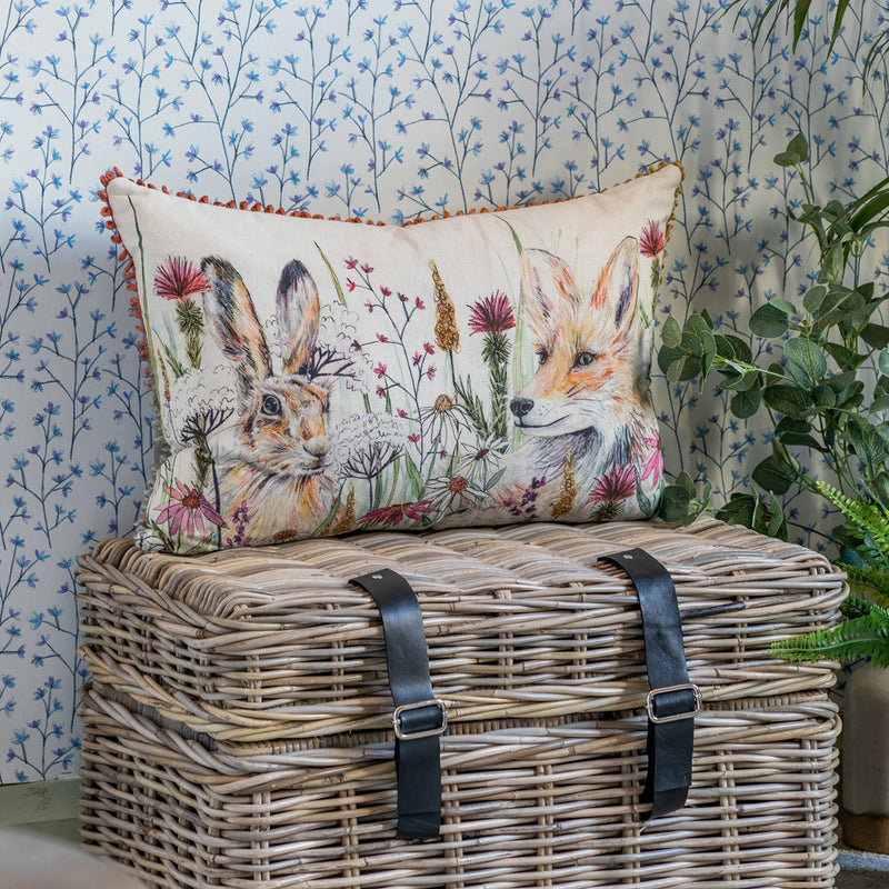 Voyage Maison Winnie Hare Printed Cushion Cover in Linen