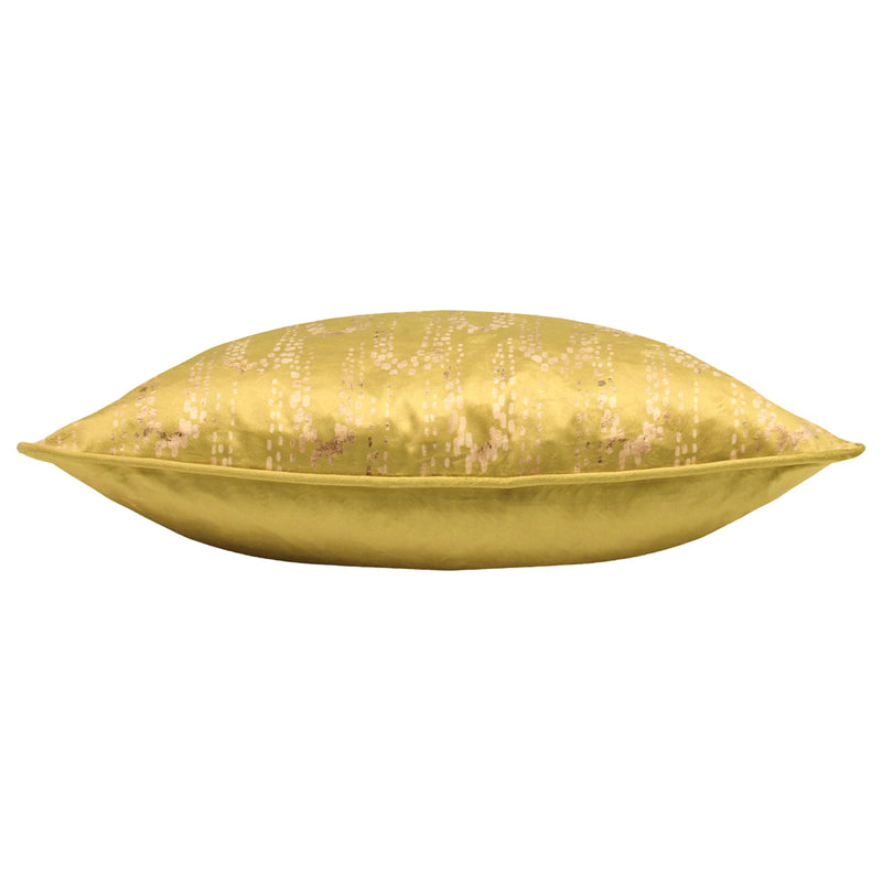 furn. Wisteria Printed Velvet Cushion Cover in Chartreuse
