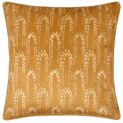 furn. Wisteria Printed Velvet Cushion Cover in Gold