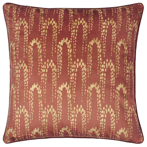 furn. Wisteria Printed Velvet Cushion Cover in Sienna