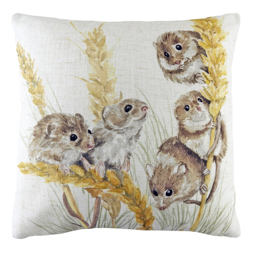 Evans Lichfield Woodland Field Mice Cushion Cover in Butter