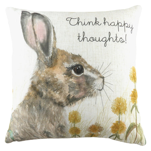 Evans Lichfield Woodland Hare Happy Thoughts Cushion Cover in Taupe