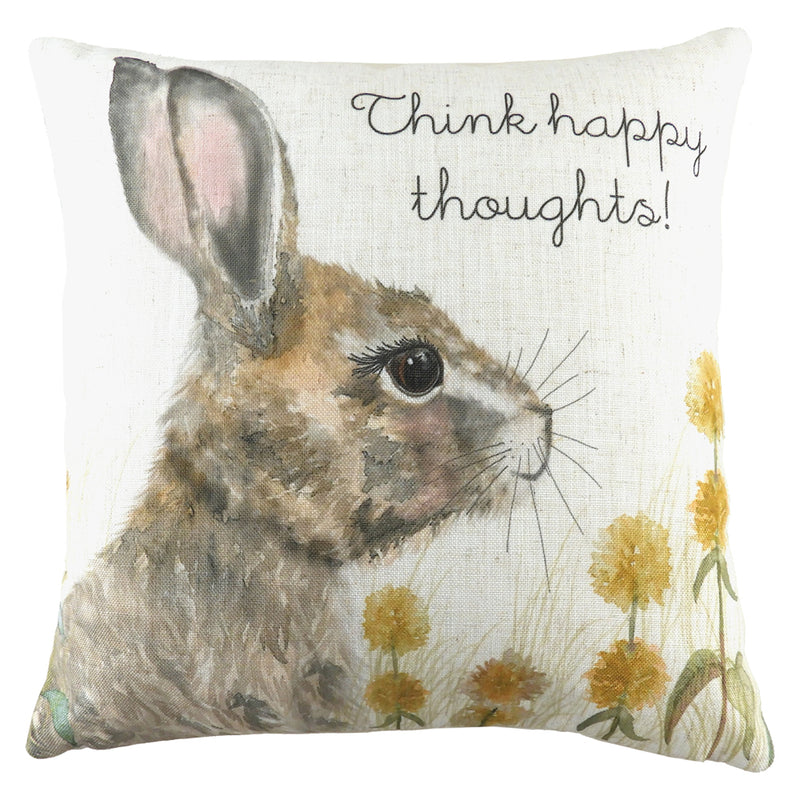 Woodland Hare Happy Thoughts Cushion Multicolour