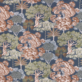 Woodlands Fabric (By The Metre) Navy