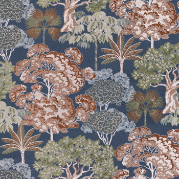 Woodlands Fabric (By The Metre) Navy