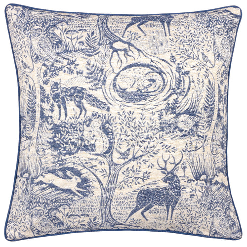 furn. Winter Woods Animal Chenille Cushion Cover in Midnight