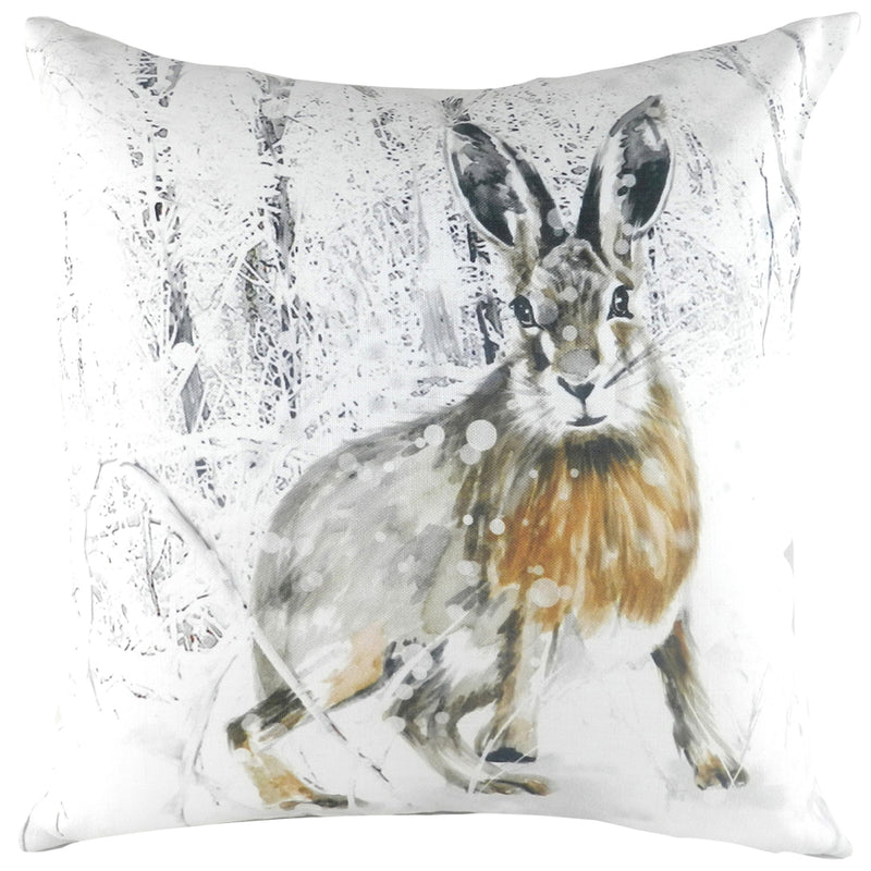 Evans Lichfield Xmas Hare Cushion Cover in Silver