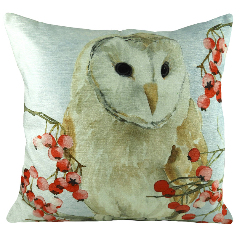 Evans Lichfield Xmas Owls Cushion Cover in Sand