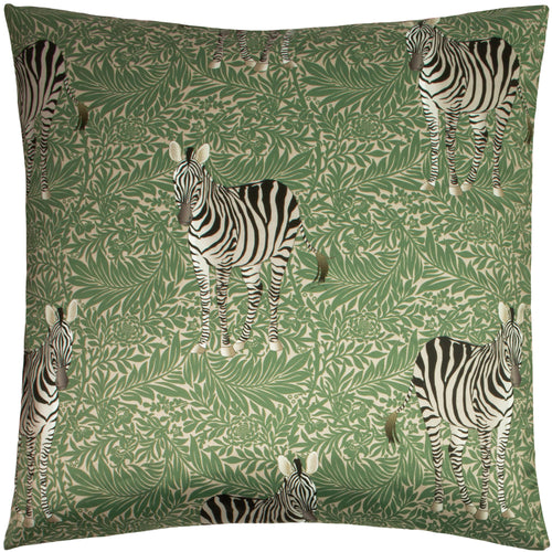 Paoletti Zebra Foliage Cushion Cover in Green
