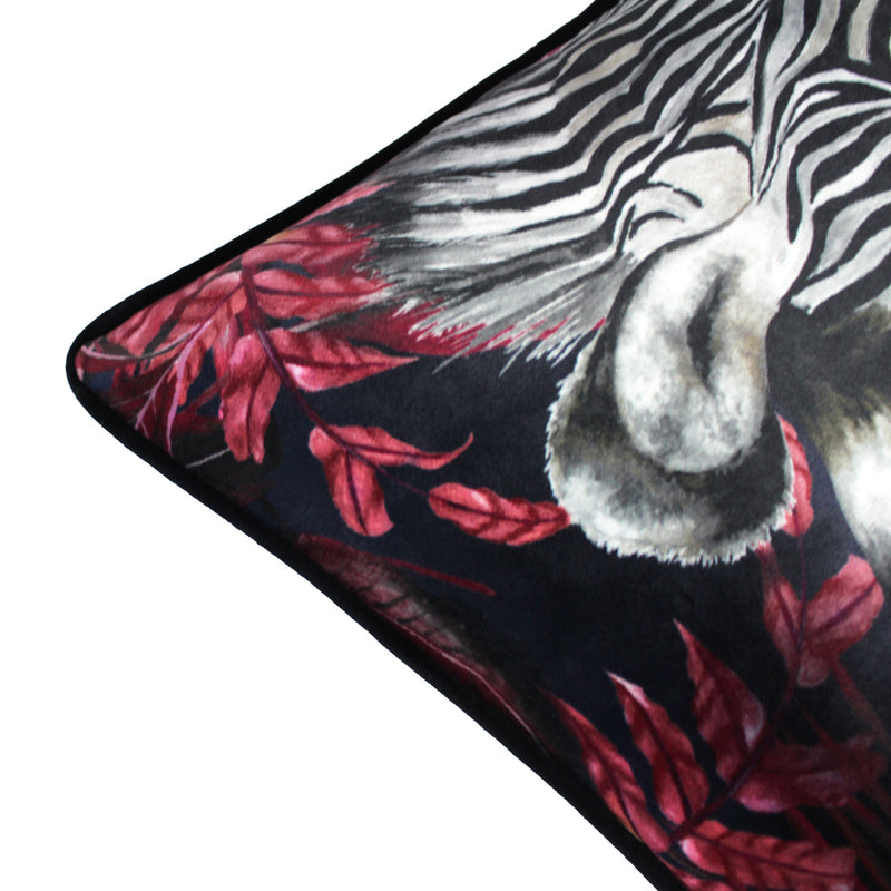 Evans Lichfield Zinara Twin Zebras Cushion Cover in Burgundy