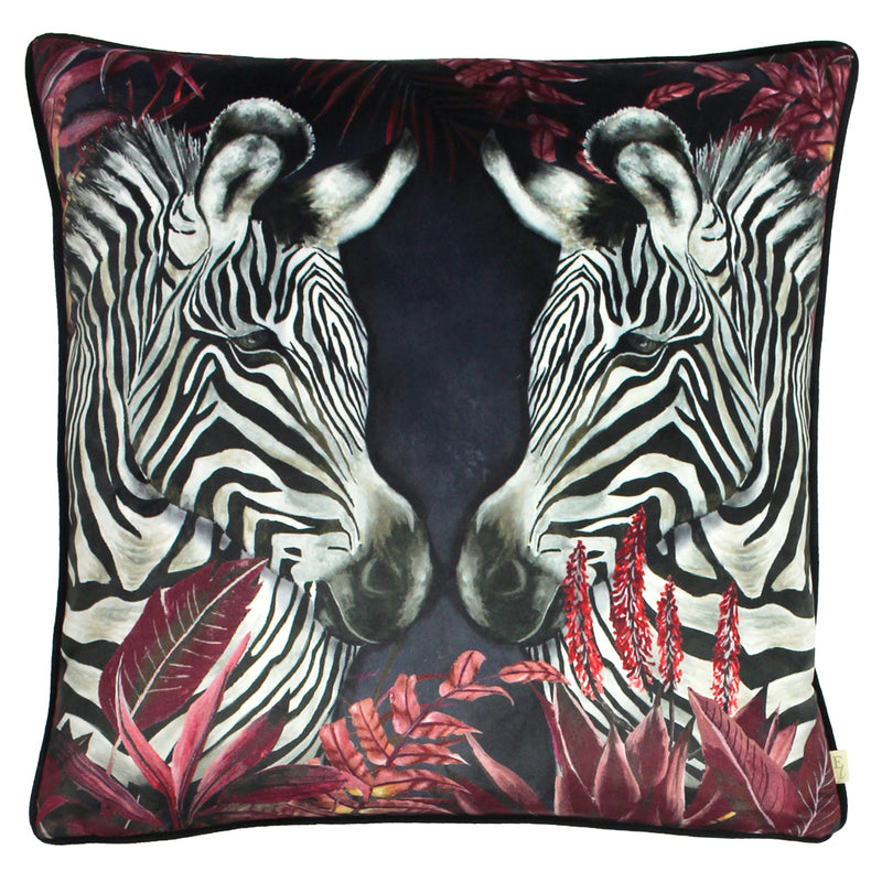 Zinara Twin Zebras Cushion Black