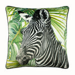 Paoletti Jungle Zebra Cushion Cover in Green