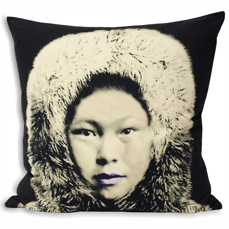 Eskimo Photographic Print Cushion Black