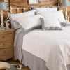 Fayence Scalloped Bedspread White/Grey